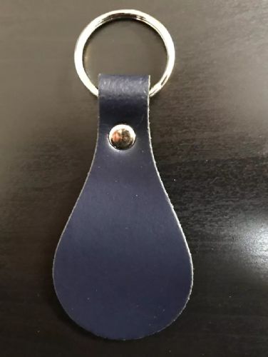 Leather Key Fob / Key Ring - Pear - Various Colours - Qty Options (Navy Blue, 10)